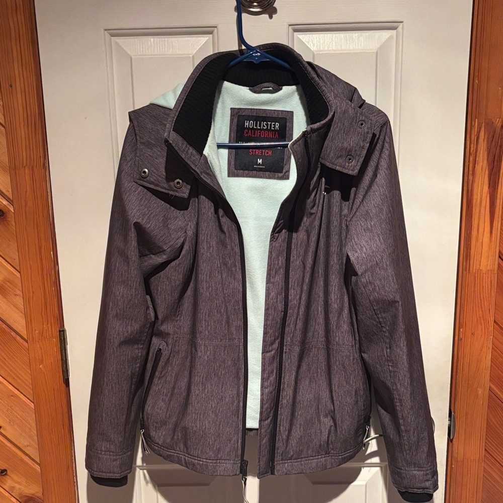 Hollister Charcoal Jacket with Mint Lining